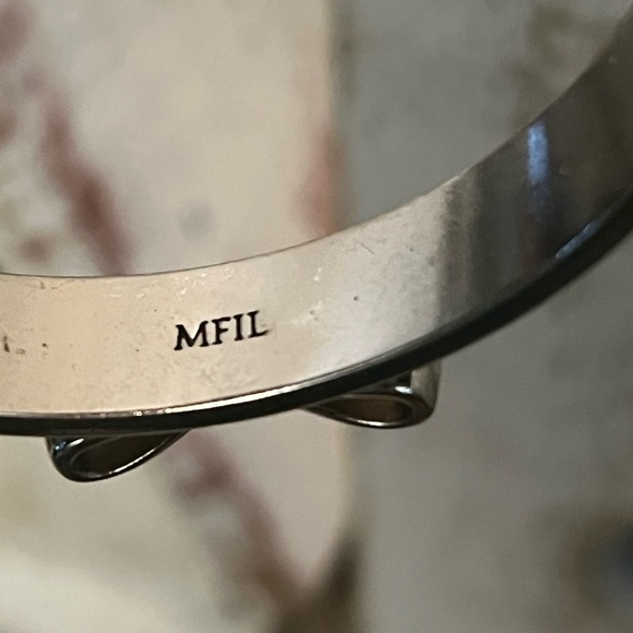 MFIL My Flat In London Silver Tone and Blue Enamel 3 Bows Bracelet - Picture 4 of 8